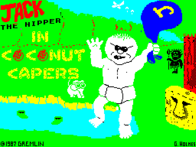 Jack the Nipper II: In Coconut Capers title screen for ZX Spectrum